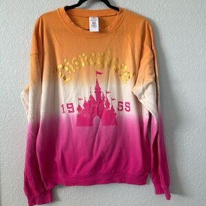 Disneyland pink ombré medium lightweight sweatshirt gold foil writing like new